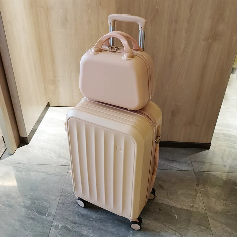 Large Capacity Suitcase Lightweight Suitcase Set 20 Inch Carry on Cabin Suitcase Trolley Luggage with Cup Holder