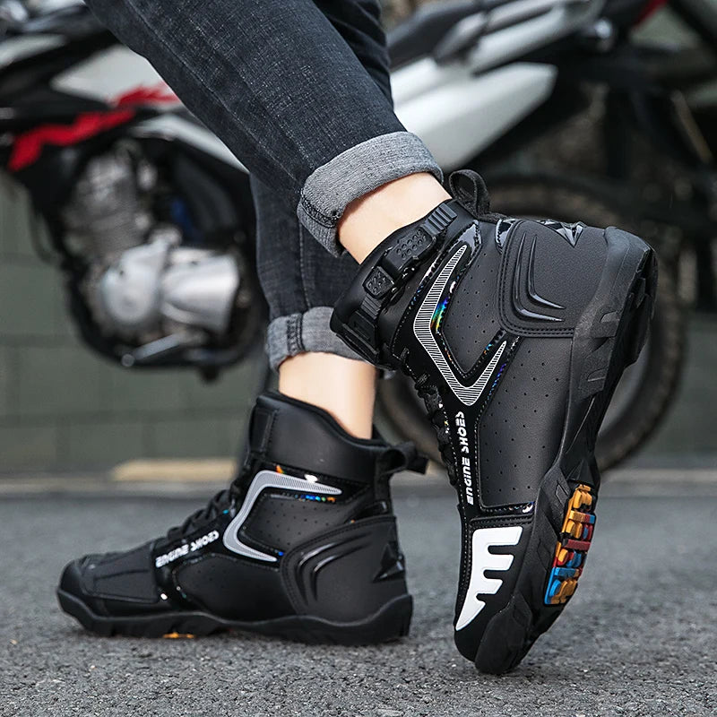 Motorcycle Boots Men Breathable Anti Slip Motorbike Cycling Ankle Length Shoes Man Motorcycle Riding Boots Motos Sports Boot