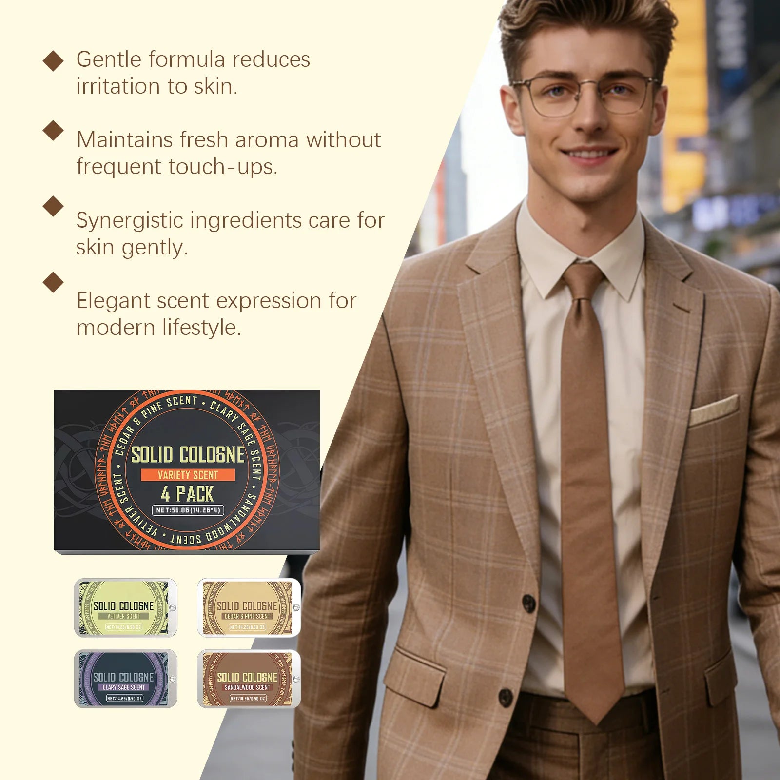 Solid Luxury Woody Scent Cologne Set — Black | KIMLUD