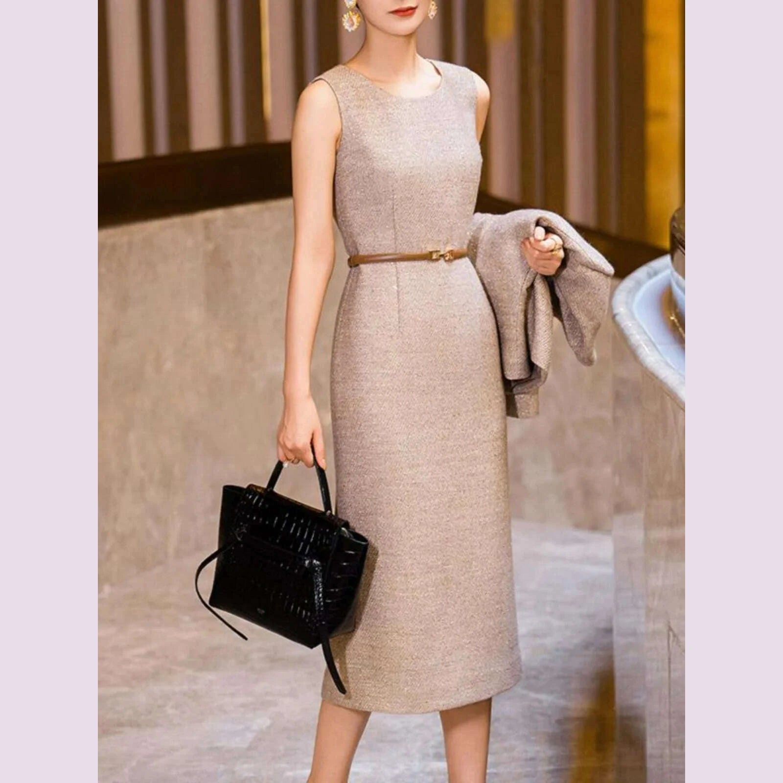 woolen-little-fragrant-style-set-for-women-fashionable-and-stylish-ladies-slimming-dress-knee-length-two-piece-setkimlud-womens-fashion-34625364