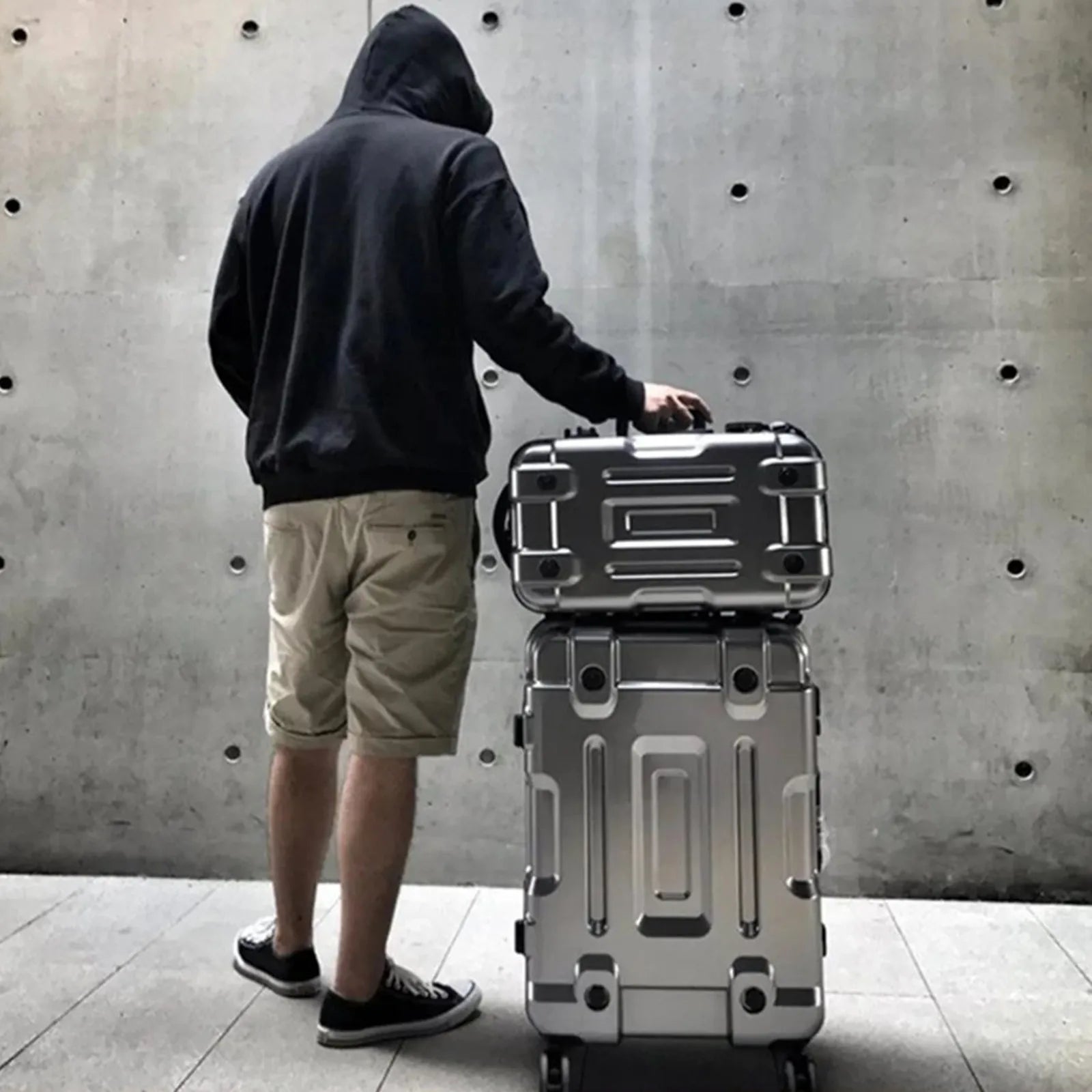 3D Aluminum Frame Trolley Case Travel Suitcase Luggage Password Storage Box Aviation Bag Rolling Silent 4 Wheels Baggage Handbag