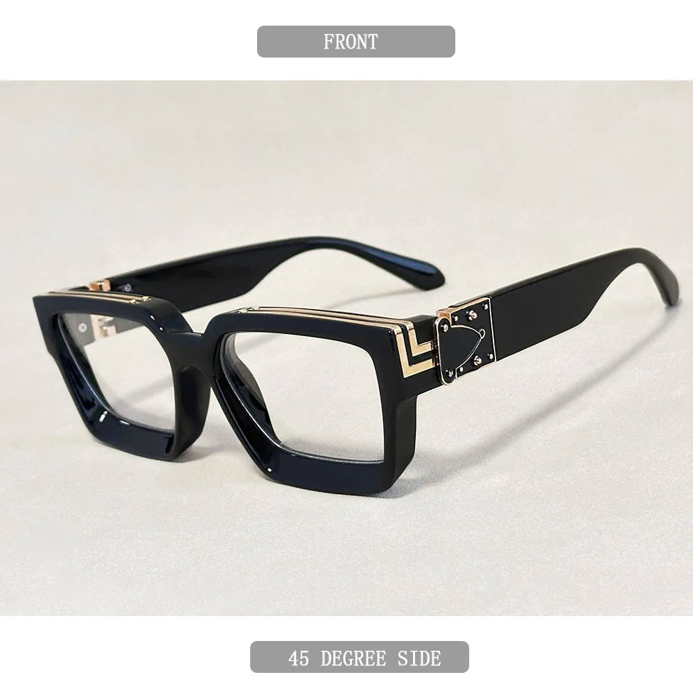 Resin Square Sunglasses Vintage Millionaire Style — Silver | KIMLUD