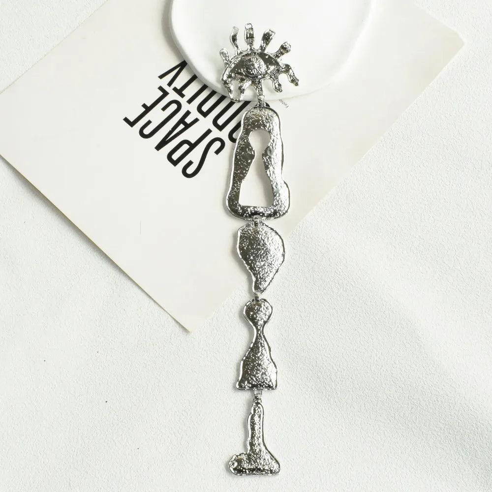 Metal Alloy Surrealist Codes Necklace — Silver | KIMLUD