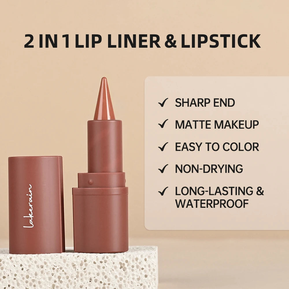 Waterproof Nude Lip Liner Brown Lip Pencil Contour Lipliner Pencil Waterproof Long Lasting Cosmetics Makeup Liners Tint Dark