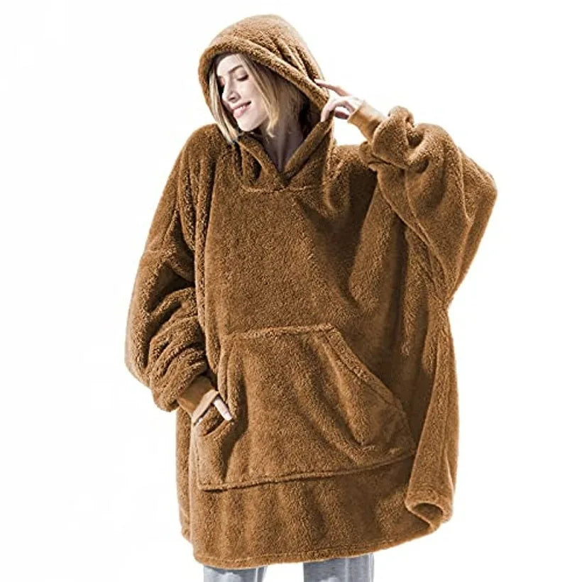 Hoodie Pajama Set – Long Sleeves With Pockets – Velvet | KIMLUD
