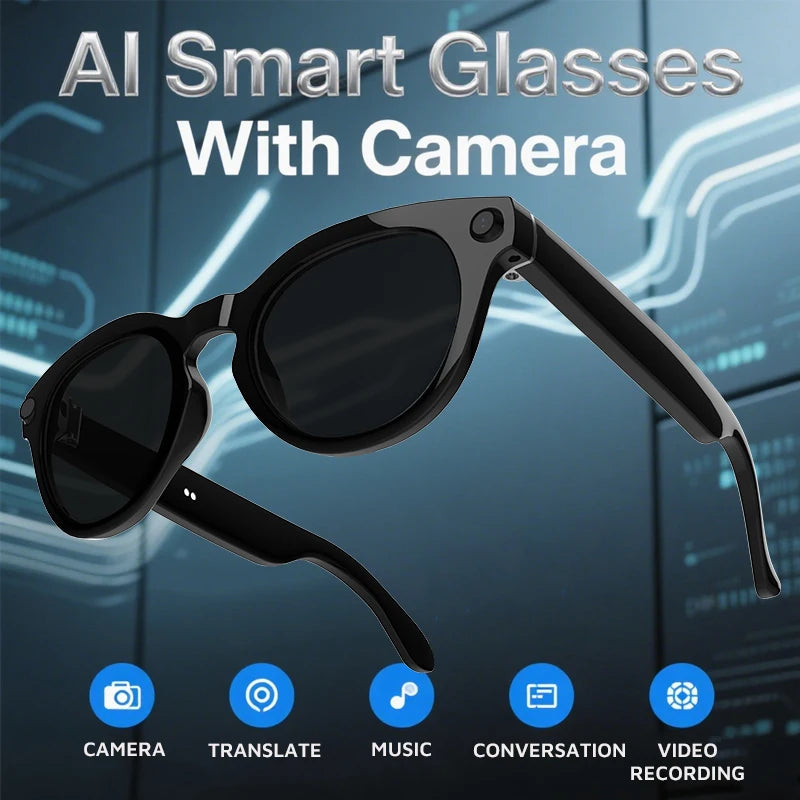 AI Smart Camera Sunglasses Men Women Video Recording Translation Sun Glasses Bluetooth Call Music Touch Eyewear Sports Shades