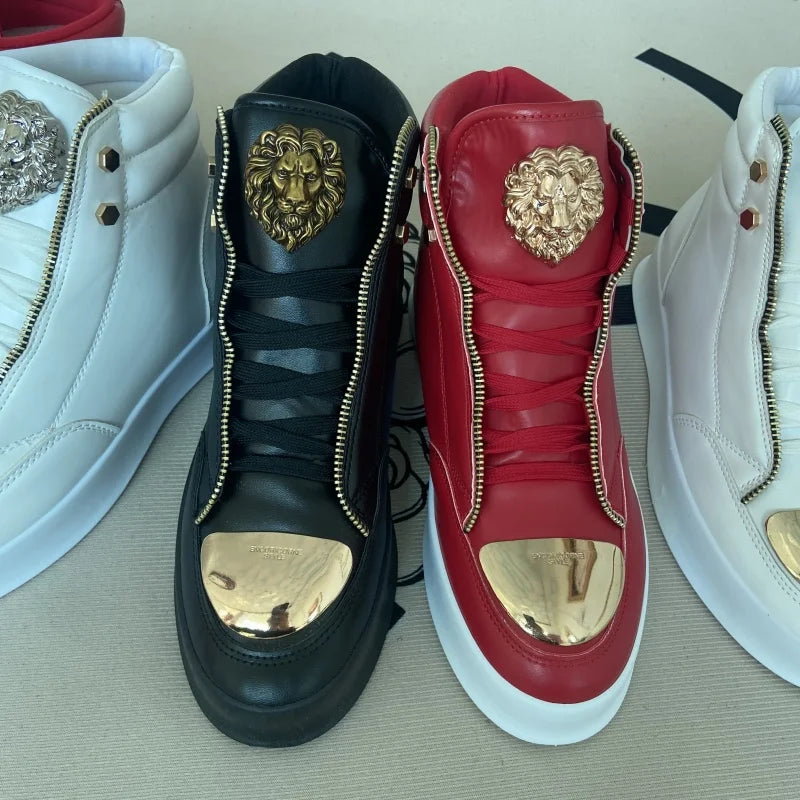 High-Top Zip-Decorated Sneaker With Breathable Mesh Lining — Black | KIMLUD