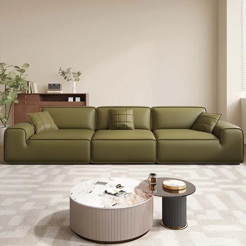 Minimalist Italian Sofa L-Shaped Modern Living Room Luxury — Ivory | KIMLUD
