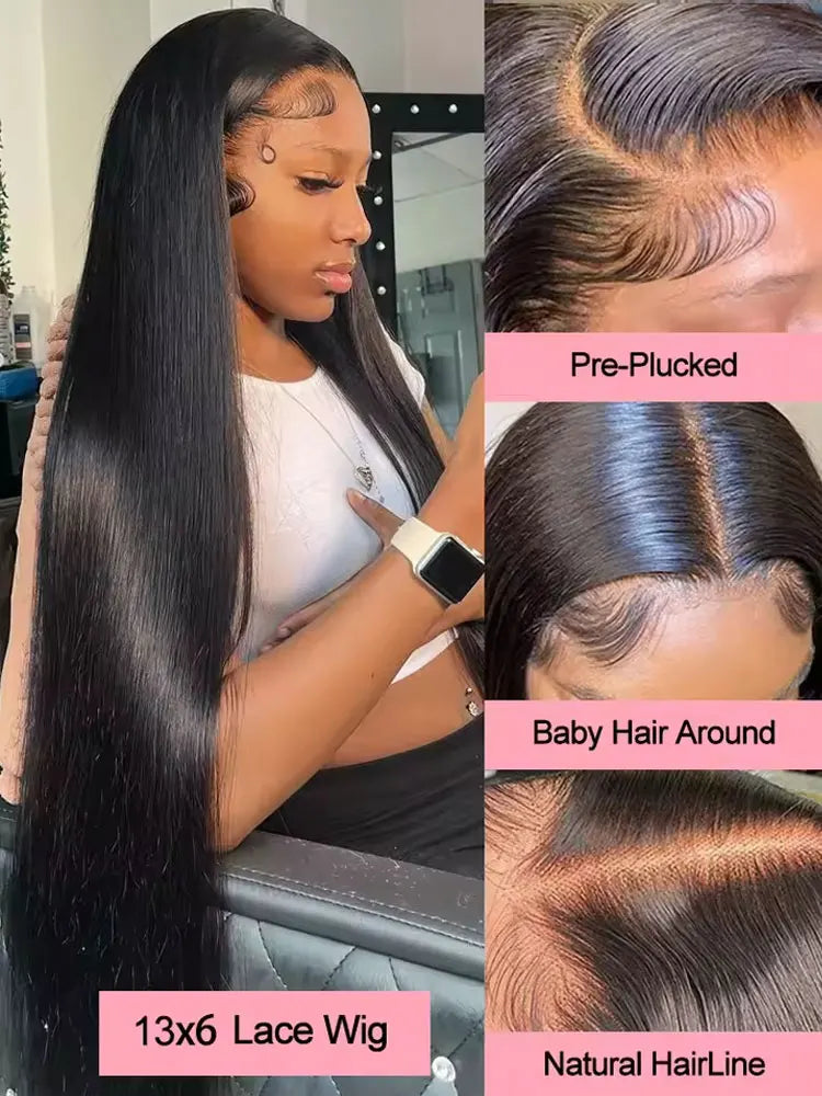 Lace Front Wig – 40-42 Inch – Brazilian Remy Human Hair – Transparent | KIMLUD