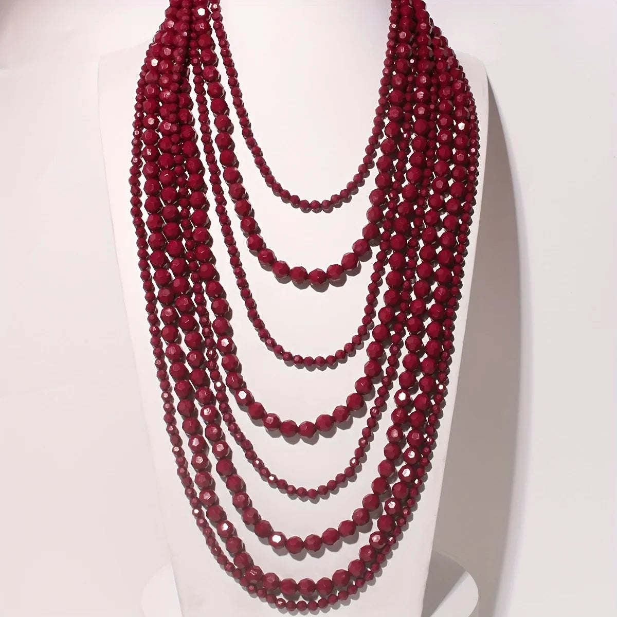 Necklaces – Multi-Layer Bohemian Style – Acrylic Beaded – Black | KIMLUD