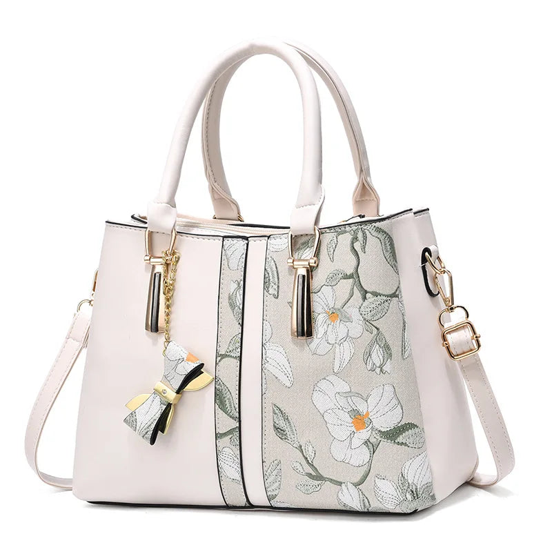 Soft PU Crossbody Tote Bag Large Capacity — Blush | KIMLUD