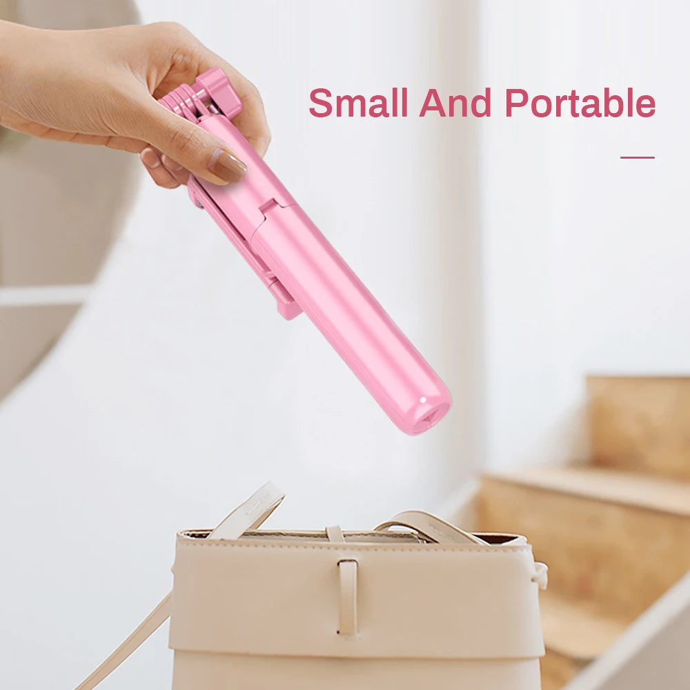 4in1 Wireless Bluetooth Compatible Selfie Stick LED Ring light Extendable Handheld Monopod Live Tripod for iPhone X 8 Android