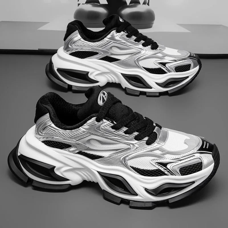Men's Trendy Versatile Breathable Sports Shoes Casual Running Dad Shoes with Thick Sole Height Increasing