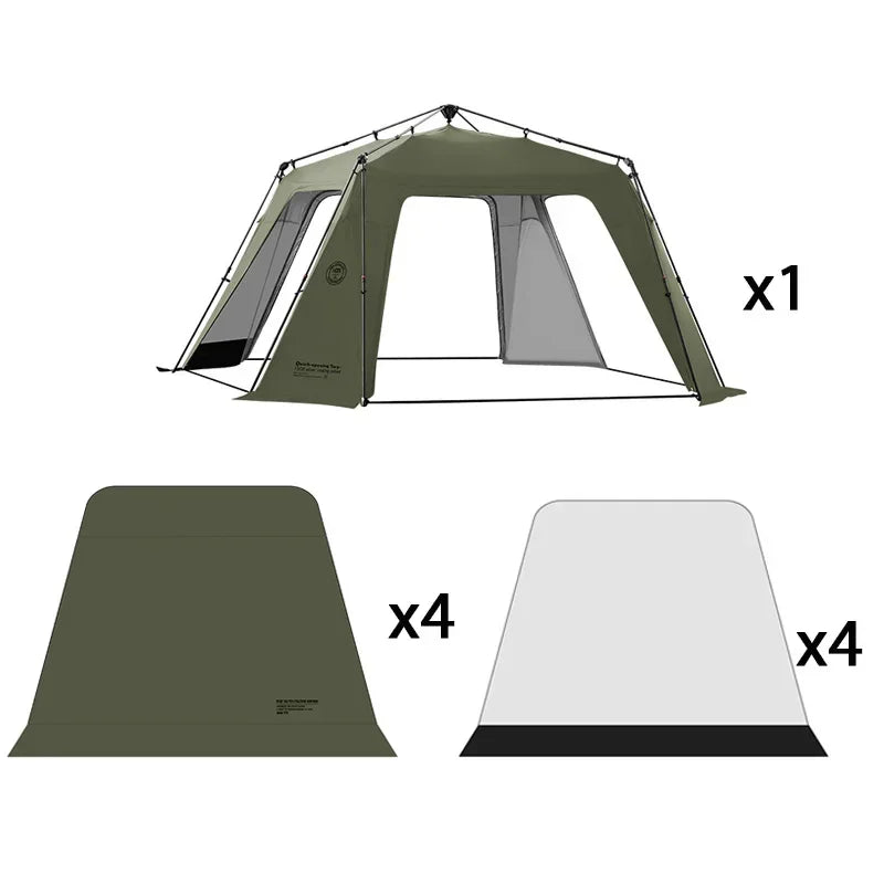 ShineTrip Auto Dome Canopy Series Silver Coated Canopy Oversized Quick Setup Sunproof Camping Auto Dome House Waterproof Tent