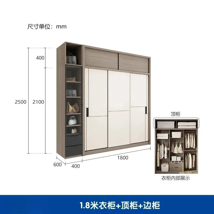 Luxury Modular Wardrobes Sliding Door Orgnizer Modern Bedroom Wardrobe Display Wooden Stylish Armario Ropero Bedroom Furniture