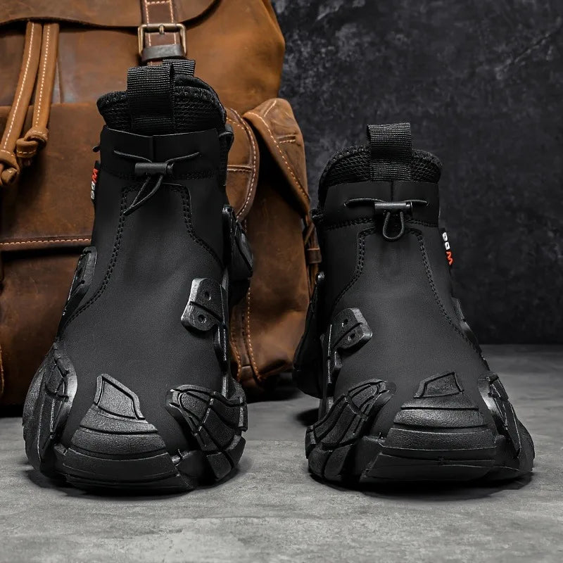 Boots - Anti Slip Waterproof - High Top Mid Calf Silhouette | KIMLUD