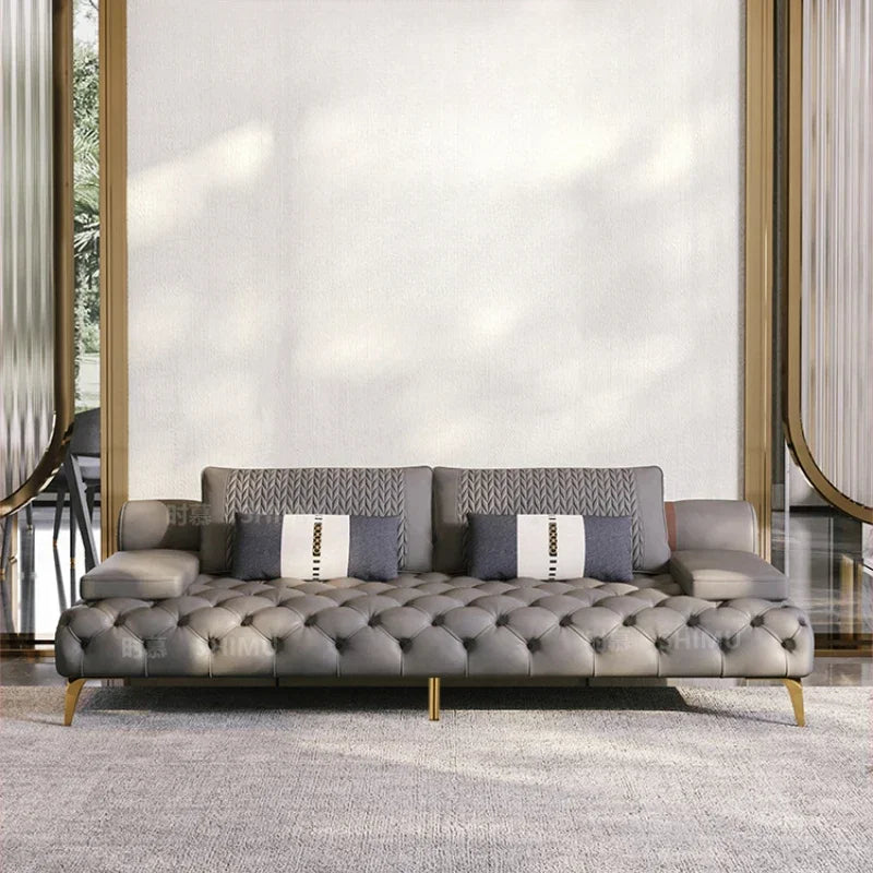 Italian Genuine Leather Sofas Sectional Modern Luxry Designer Loveseat Sofa 3 Piece Set Woonkamerbanken Living Room Furniture