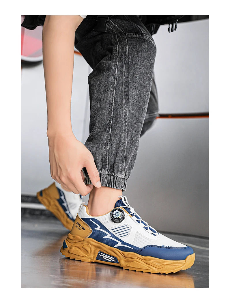 Breathable Korean Sneakers Rotating Laces — Black | KIMLUD