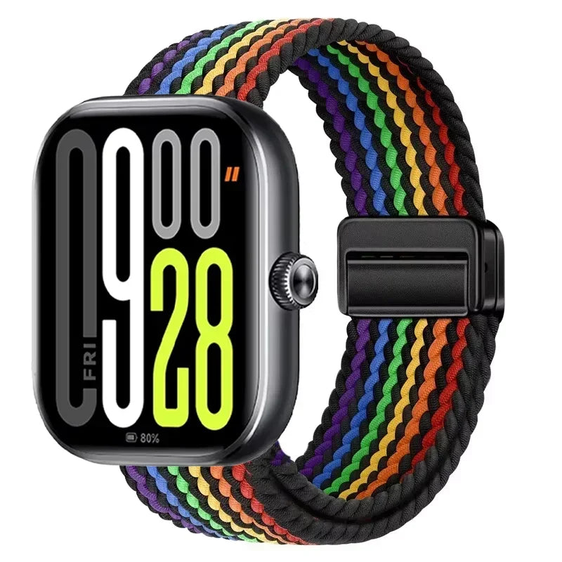 Magnetic Braided Nylon Loop Band for Xiaomi Redmi Watch 6 5 4 Strap Adjustable Sport Replacement Correa Bracelet Mi Band 9 8 Pro
