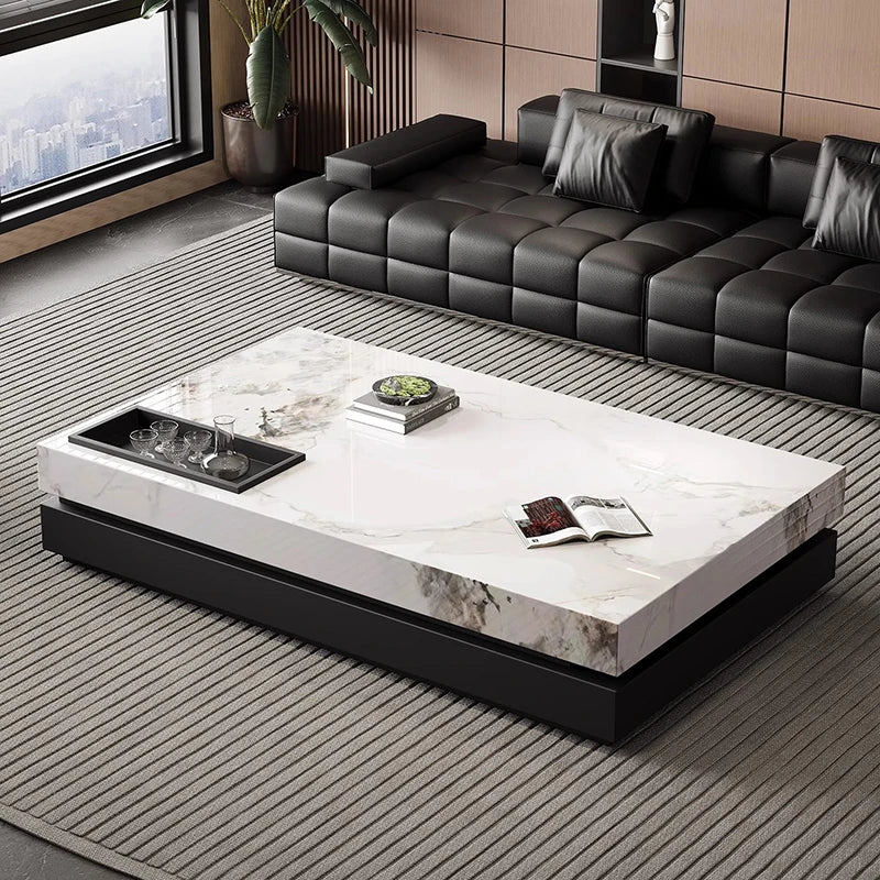 Italian Luxury Coffee Table Decoration Designer Clear Aesthetic Coffee Table Minimalist Space Saving Meubles Home Furniture