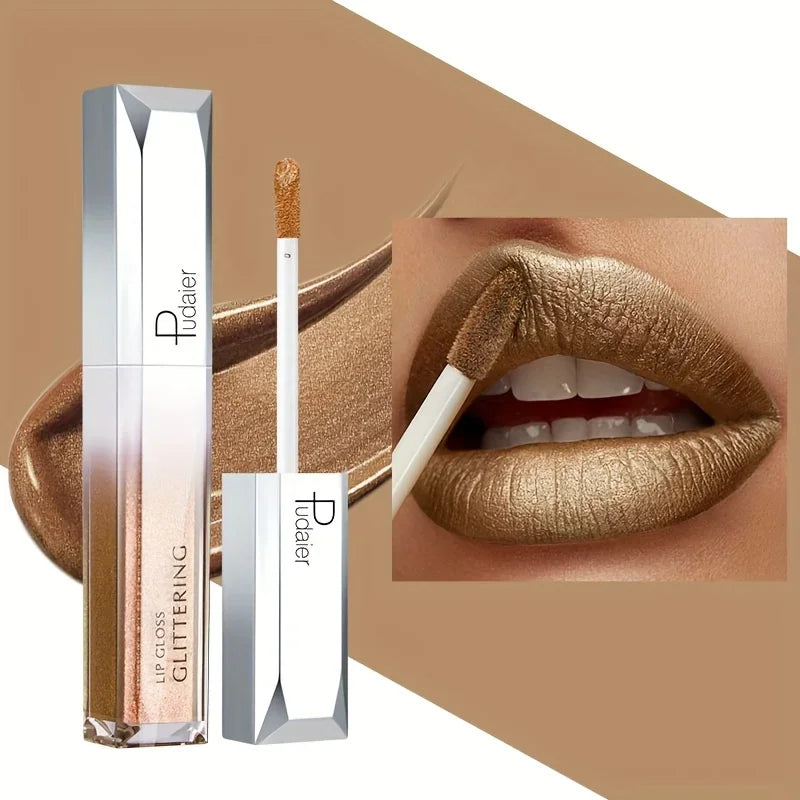 Metallic Lip Gloss Set Waterproof Long-Lasting — Mauve Rose | KIMLUD