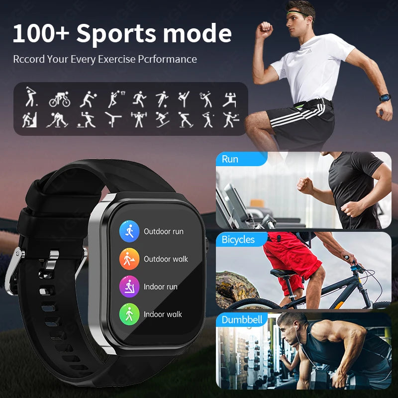 LIGE 2025 New AI Healthy Diagnose Smart Watch Blood Lipid Uric Acid Bluetooth Call Blood Pressure Health Smartwatch Men Women