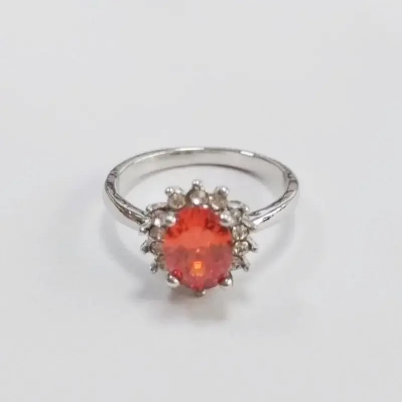 Bezel-Set Ring Oval Blue Zircon Center Stone — Blue | KIMLUD