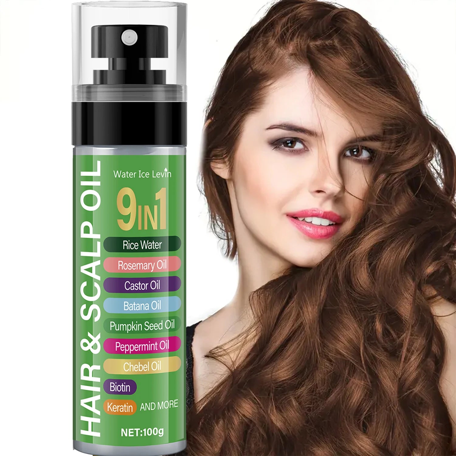 Multi-Botanic Hair Elixir 120ml - Rice Water & Keratin Fusion, 7 Oils Scalp Nourishment, Frizz-Free Shine