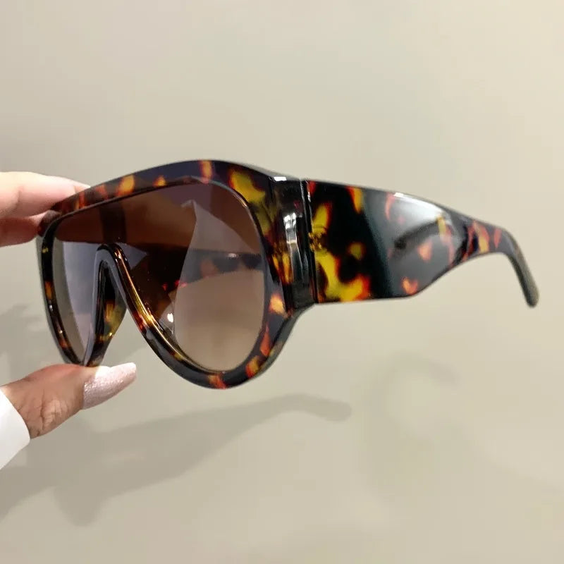 Oversized Sunglasses Pilot Frame Gradient Lenses — Green | KIMLUD