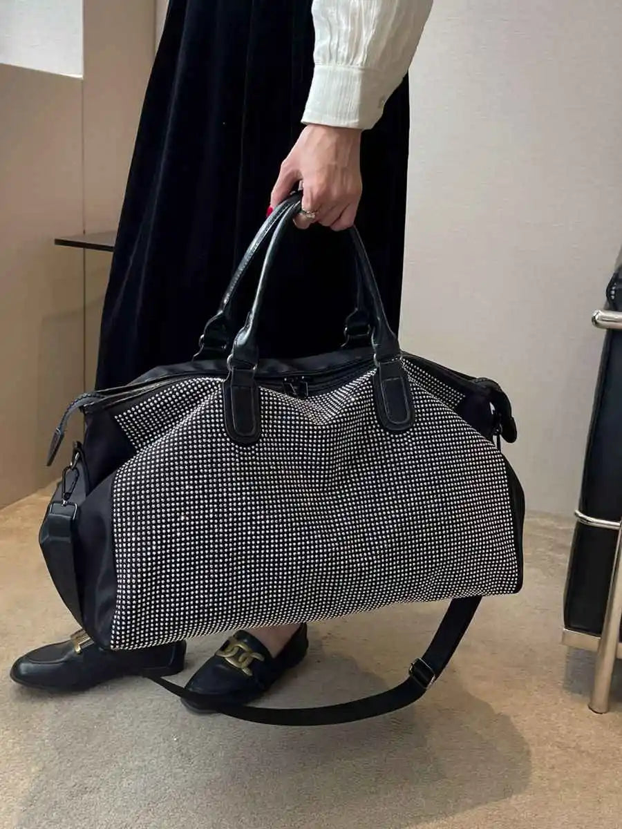 Bags & Handbags Rhinestone Travel Bag Polyester Crossbody — Crystal | KIMLUD