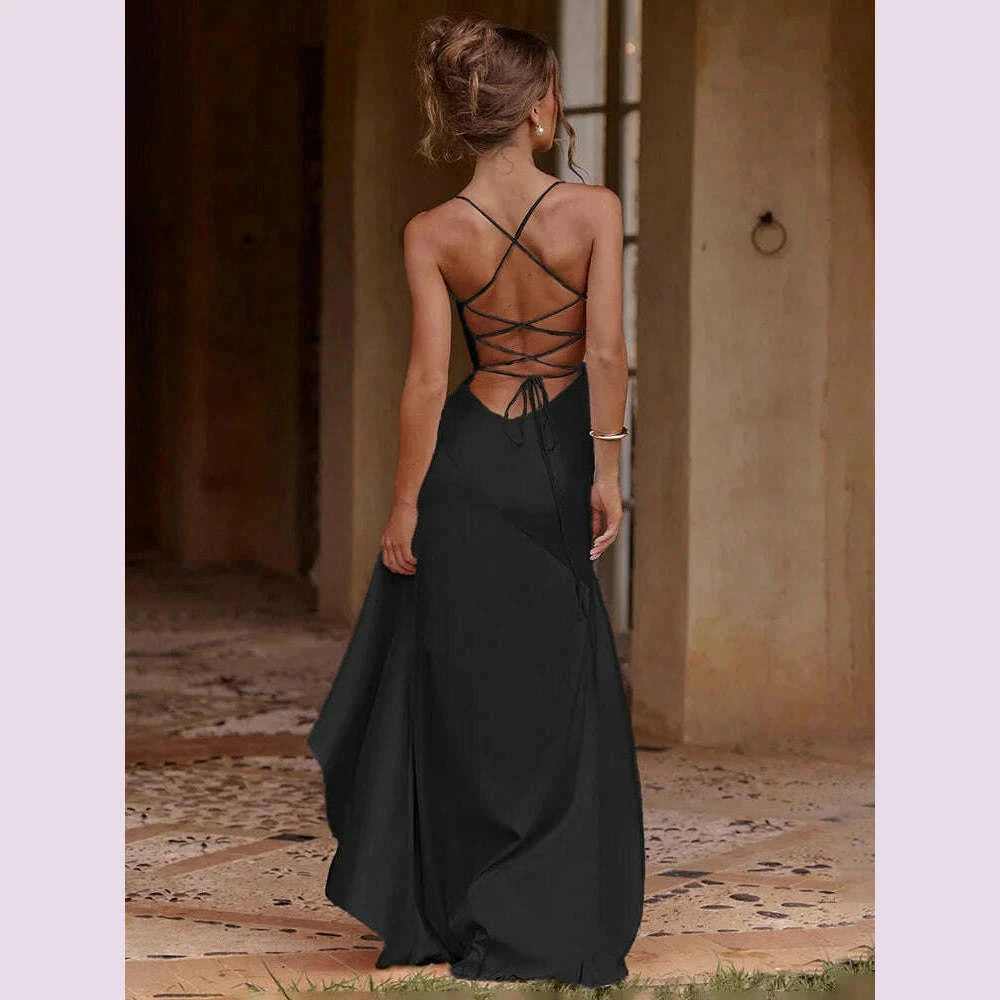 vc-elegant-black-satin-maxi-dress-with-crisscross-spaghetti-straps-and-high-slit-ruffled-hem-for-high---profile-occasionskimlud-womens-fashion-34601309