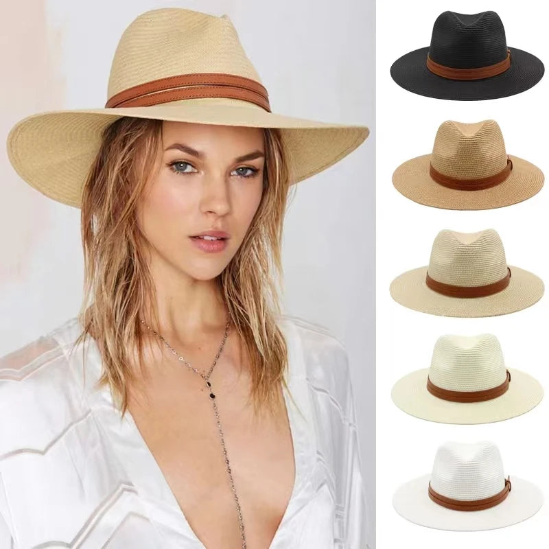 Panama Straw Wide Brim Elegant Hat — Natural | KIMLUD