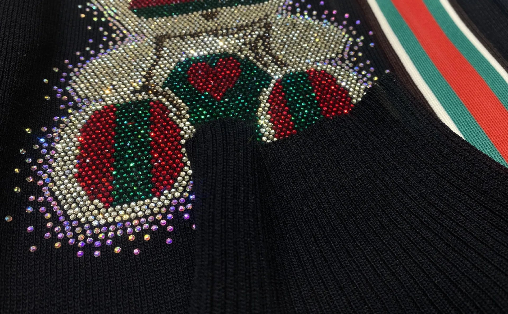 Fashion Bear Diamonds Side Stripe Pant Sets Women Autumn Tracksuit Zipper Sweater Loose Casual Two Piece Sets Womens Outifits