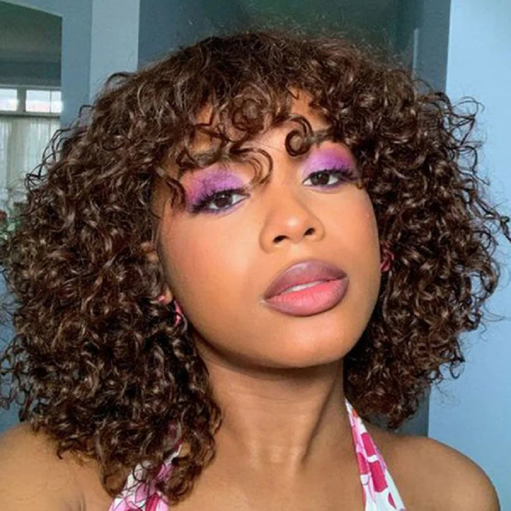 Afro Curly Bob Wig Hair Wigs And Extensions Remy Hair — Honey Blonde | KIMLUD