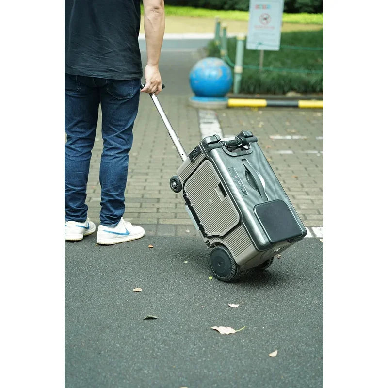 Metallic Travel Luggage 20-Inch Trolley — Gray | KIMLUD