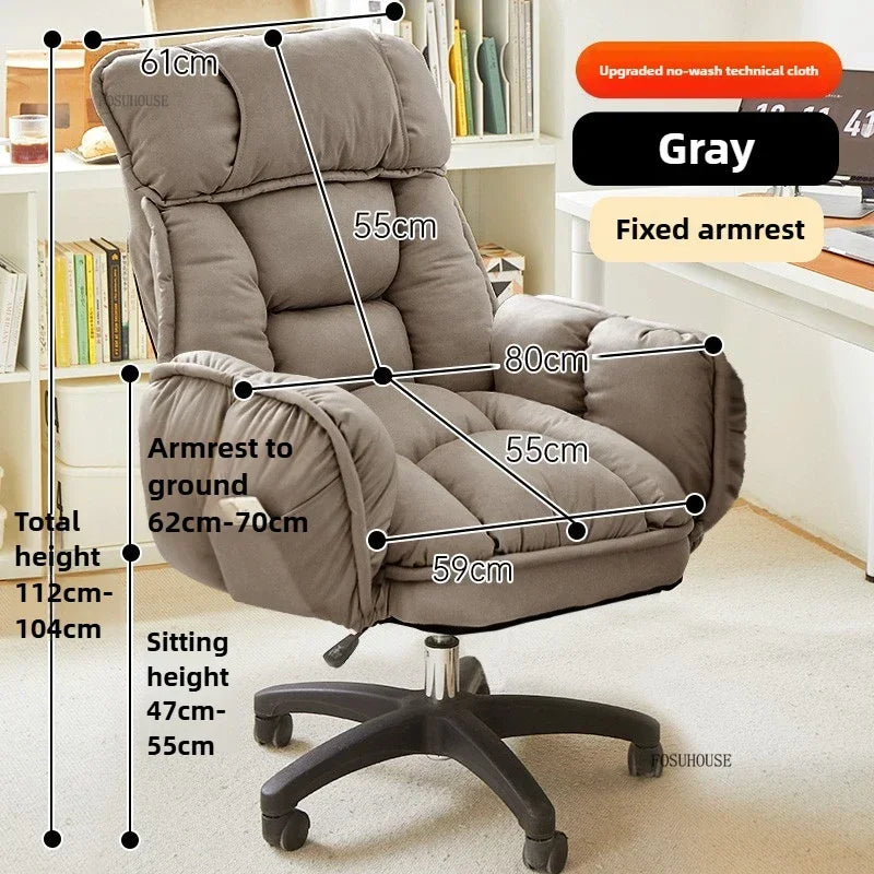 Fabric Swivel Office Chair With Backrest — Dove Gray | KIMLUD