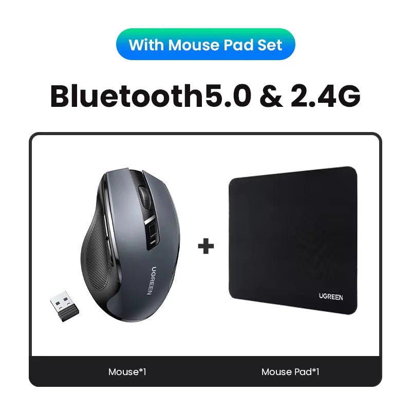 Matte Ergonomic Wireless Mouse Bluetooth 5.0 4000DPI — Deep Blue-Gray | KIMLUD