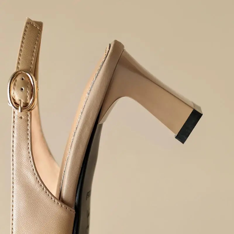 MORAZORA Big Size 34-43 New Genuine Leather Shoes Women Sandals Slingbacks Summer Shoes High Heels Party Wedding Shoes