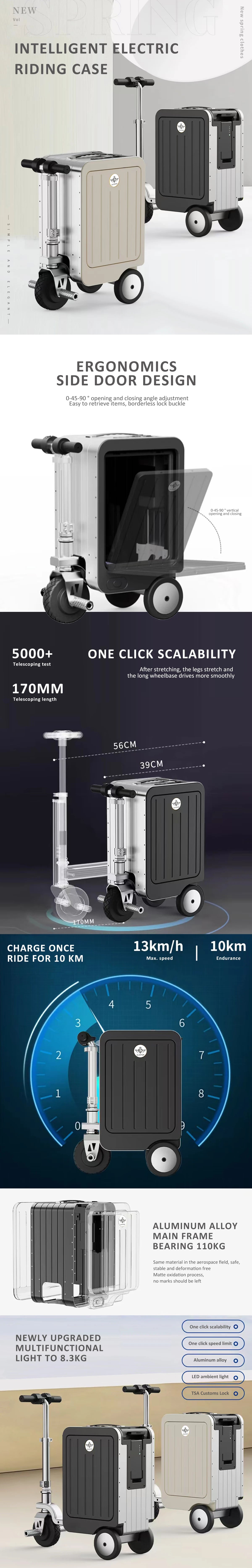 Aluminum Carry-On Luggage Anti-Theft — White | KIMLUD