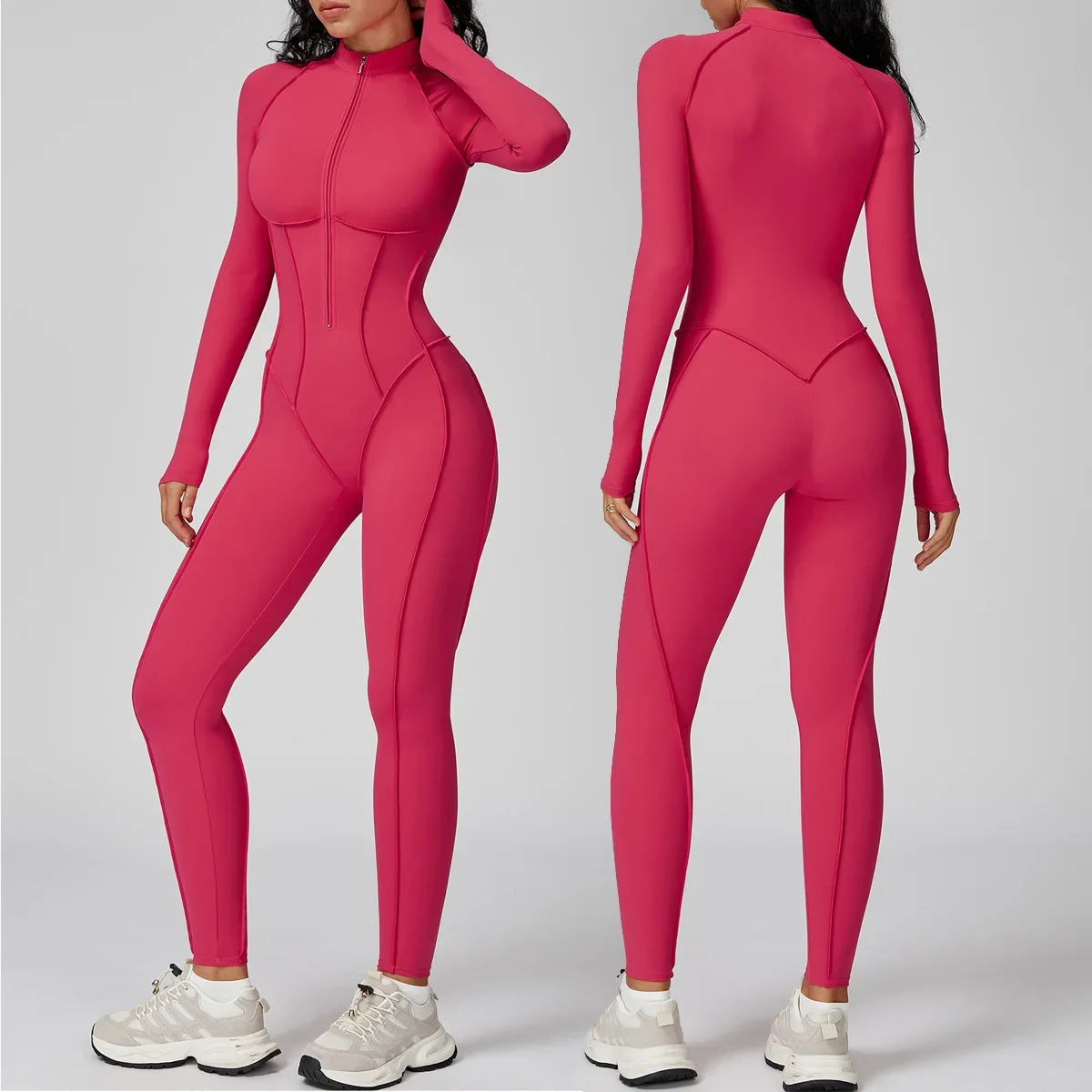 Jumpsuit - Zipper - Nylon Spandex | KIMLUD