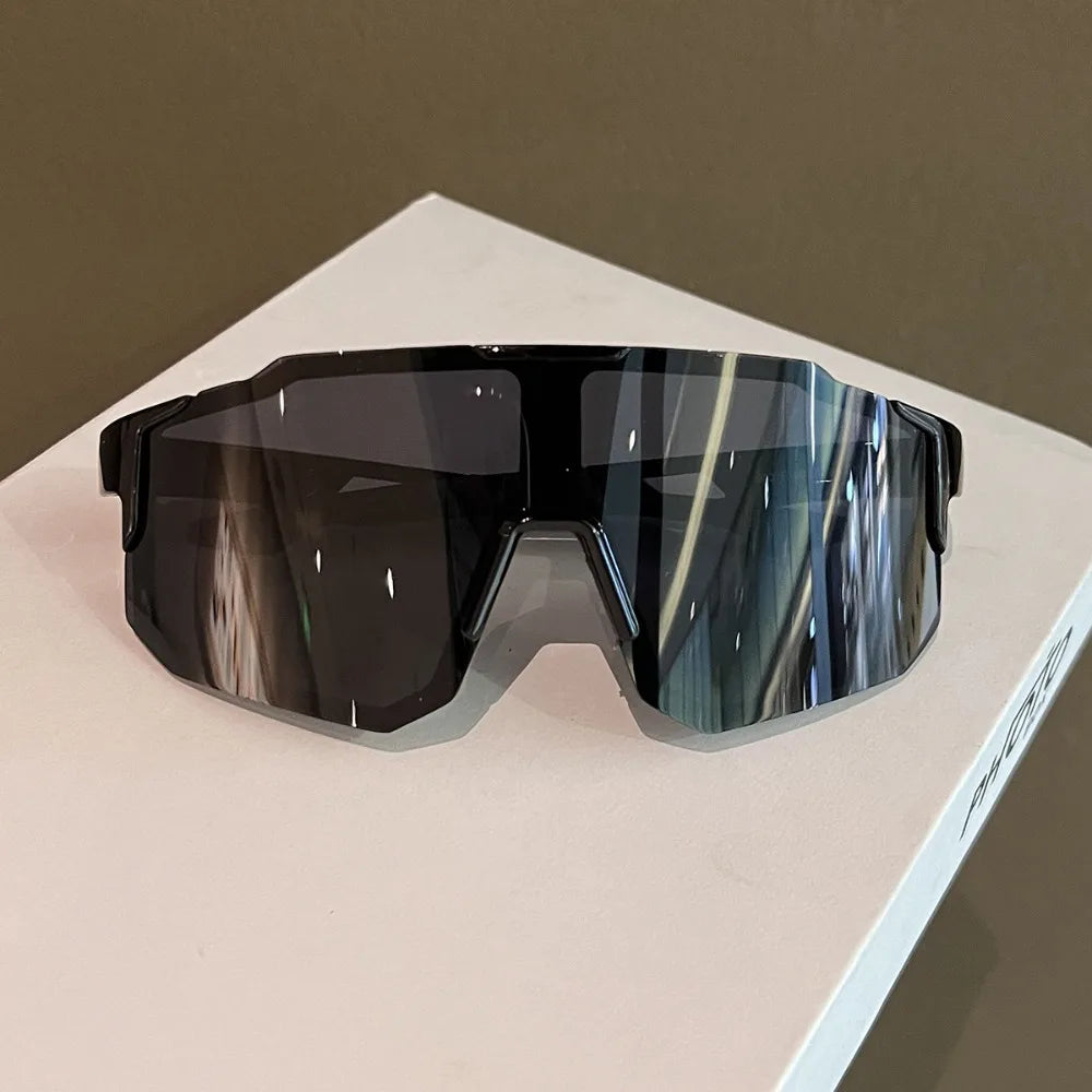 Polycarbonate Sport Sunglasses UV Protection Windproof — Black | KIMLUD
