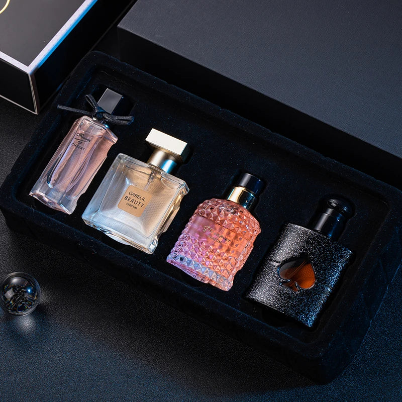 Crystal-Glass Perfume Gift Set — Floral EDT Long-Lasting Rose Pink | KIMLUD