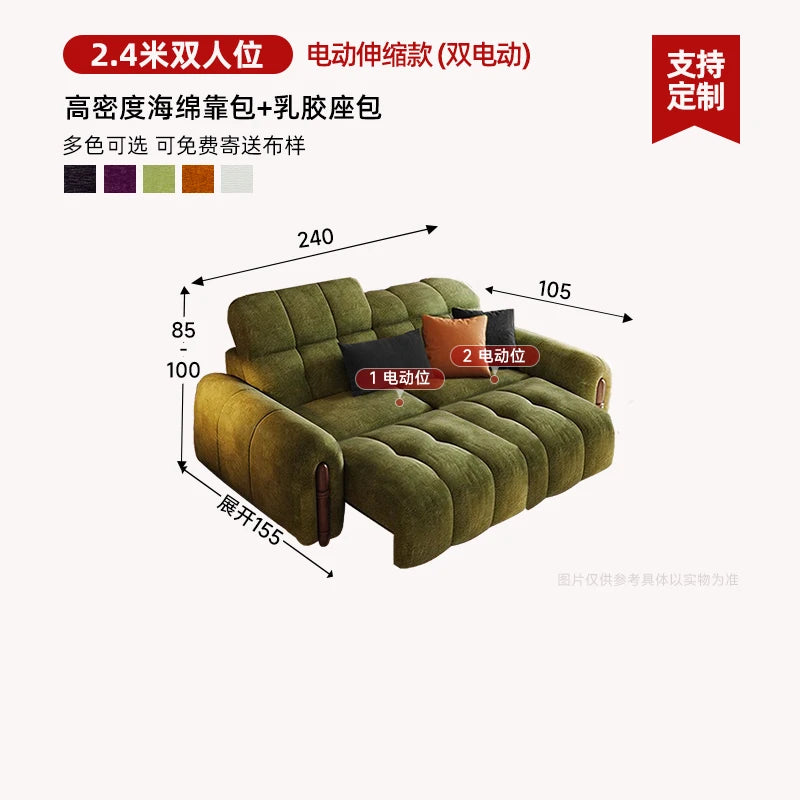 Chinese Style Living Room Sofa Multifunctional Smart Seating — Olive Green | KIMLUD