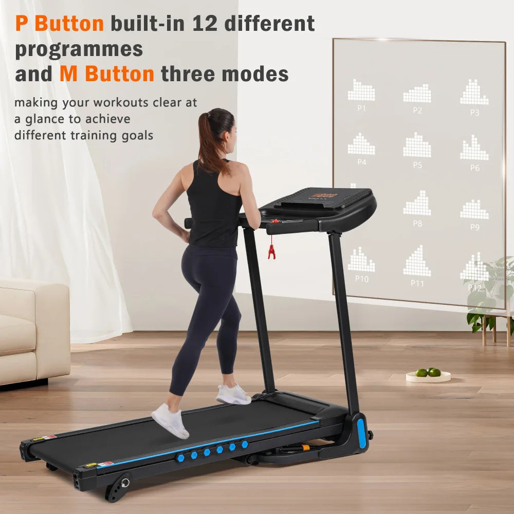Foldable Incline Treadmill 3.0HP 350lbs Capacity Auto-Folding 10MPH Bluetooth USB/Type-C Charging Sports Equipment for Home Use