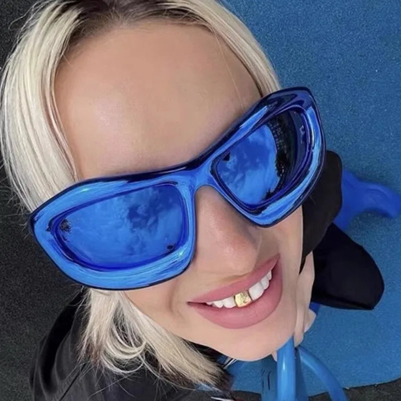 Acetate Sunglasses Oversized Cat Eye — Blue | KIMLUD