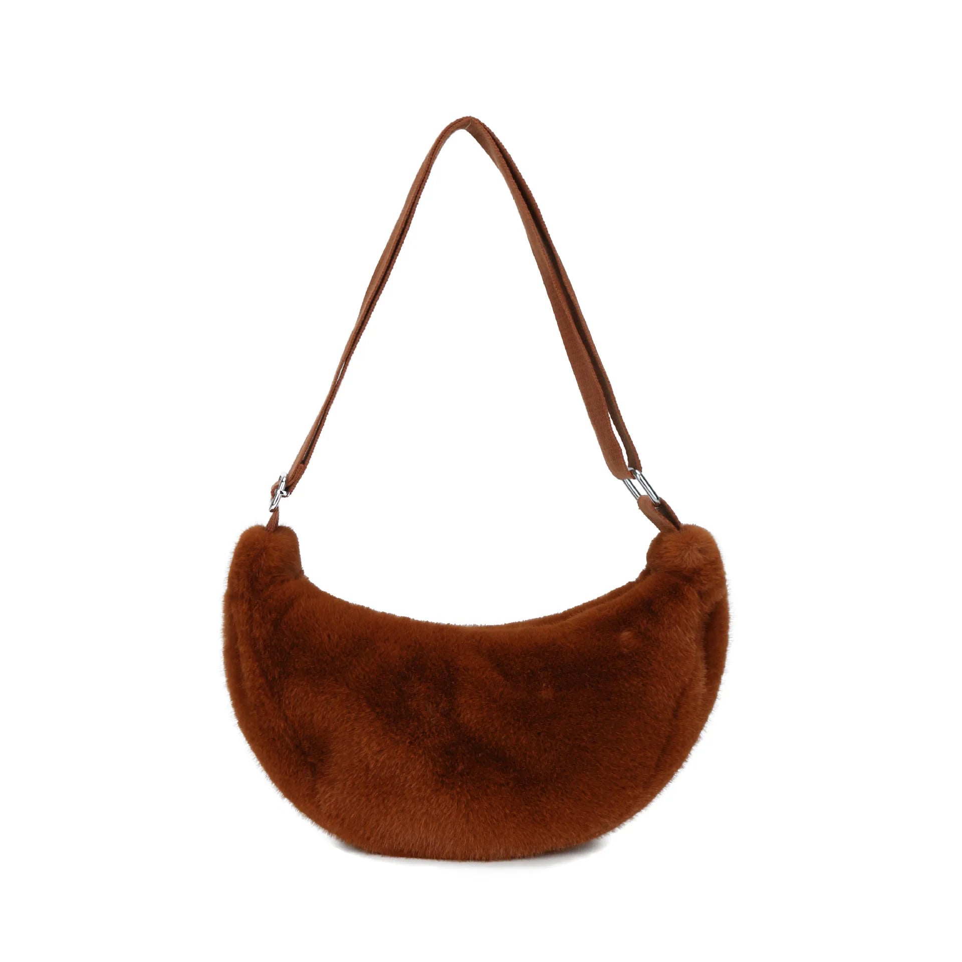 Soft Plush Shoulder Underarm Bags Fluffy Solid Color Bags Purse Autumn Winter Handbag Women Lady Fashion Storage Pouch 2025 New