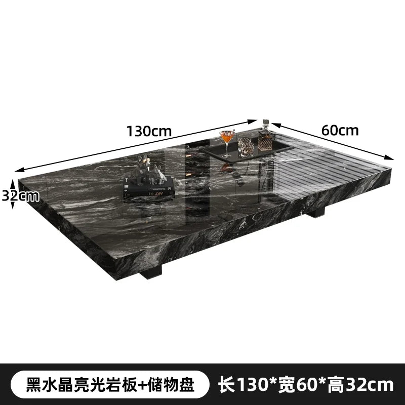 Rock Slab Coffee Table Rectangular Countertop — White | KIMLUD