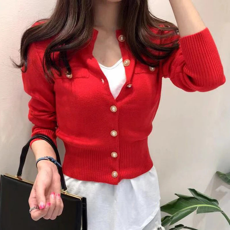 Cardigan – Long Sleeve Knit – Slim Fit – Single Breasted | KIMLUD