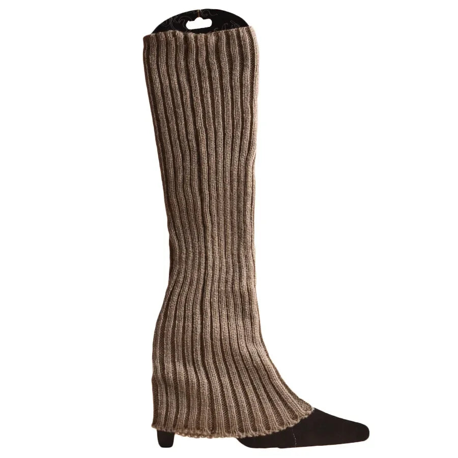 Knit Socks Neon Ribbed Leg Warmers — Black | KIMLUD