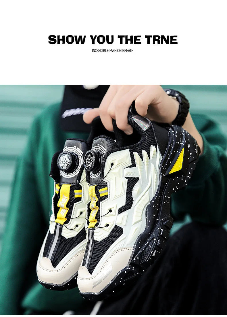 Men's Sport Shoes Thick Bottom Casual Style Fall Fashion Trendy Brand Hong Kong Style Old Dad Shoes Breathable Mesh Upper